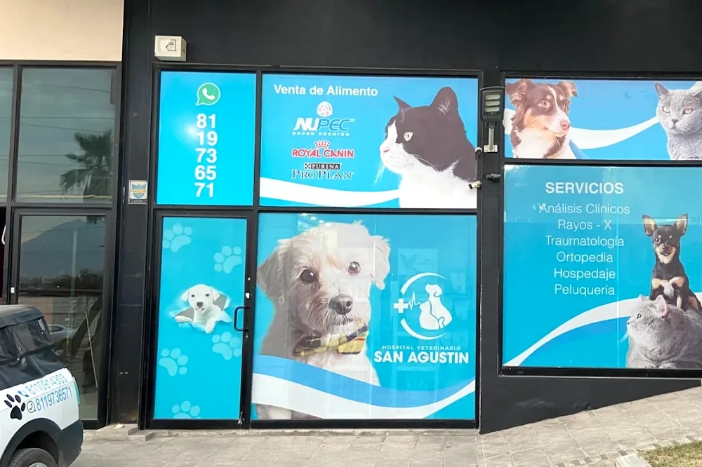 Fachada de la sucursal Rangel Frías del Hospital Veterinario San Agustín